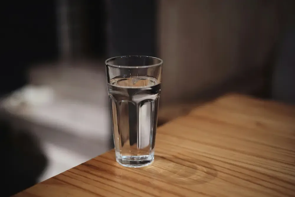 A glass of water