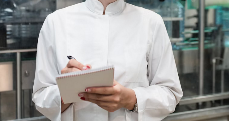 Inspector with clipboard