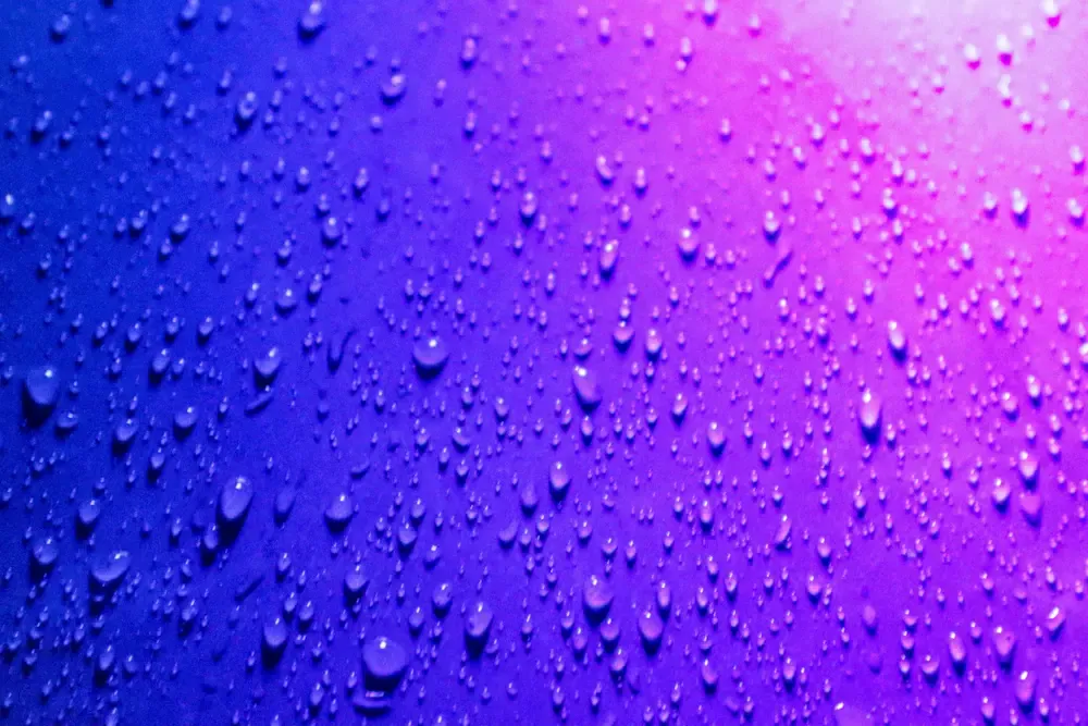 UV light on water droplets