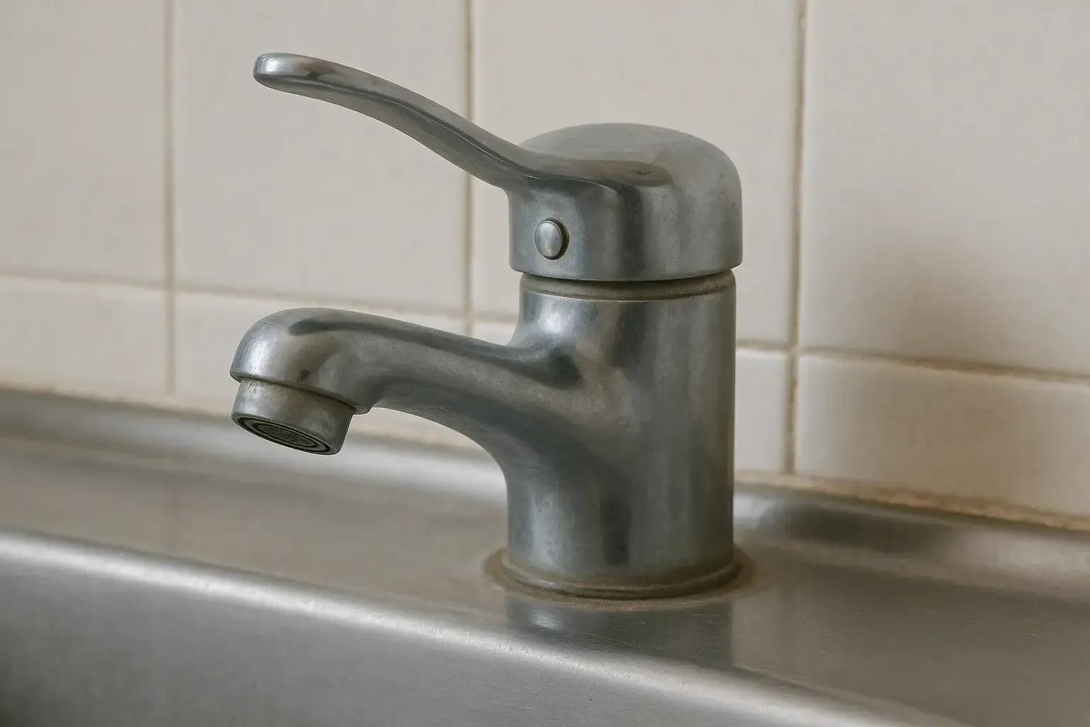 A tap affected by limescale