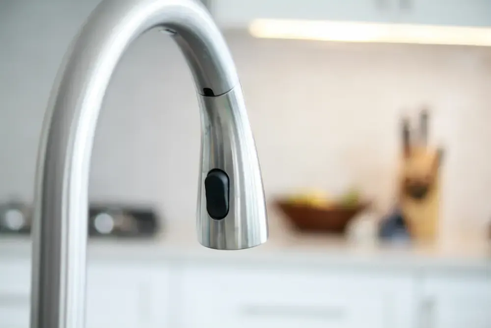 Close up of a kitchen tap