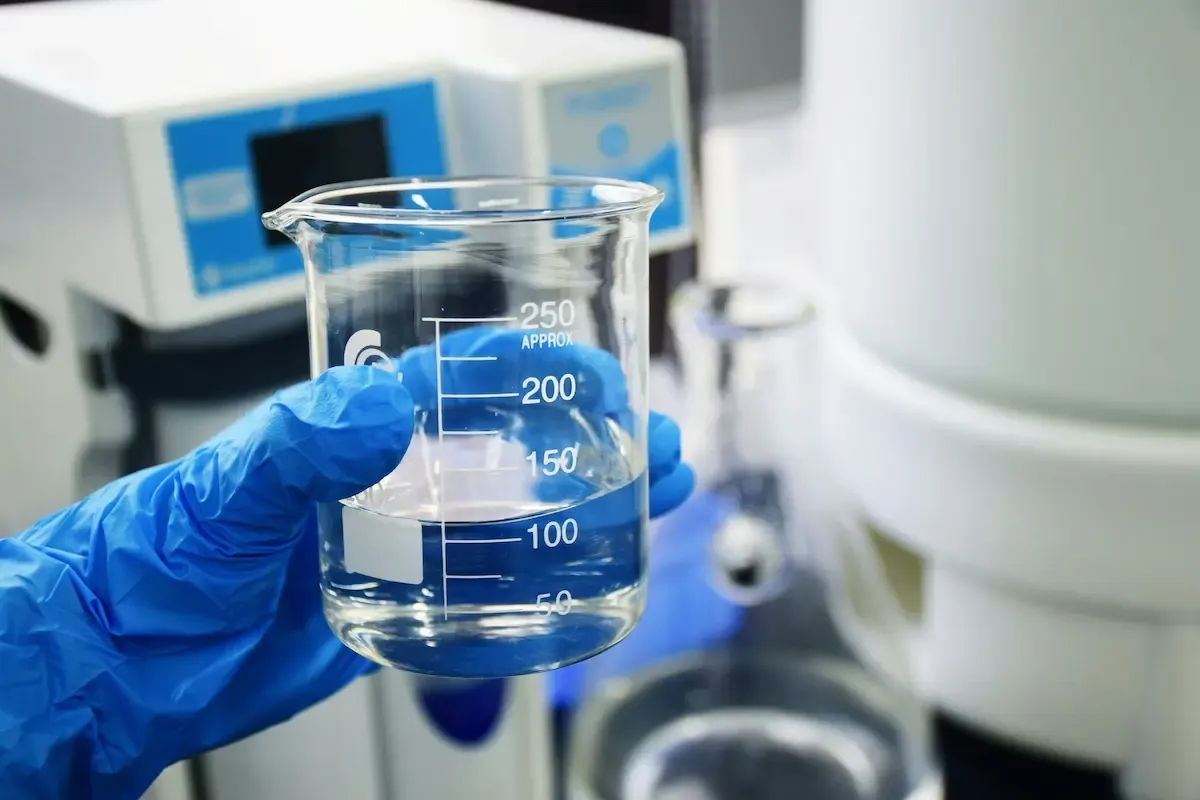 Beaker of water being tested