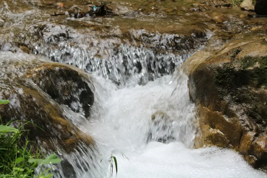 Action shot of a waterfall in Ireland